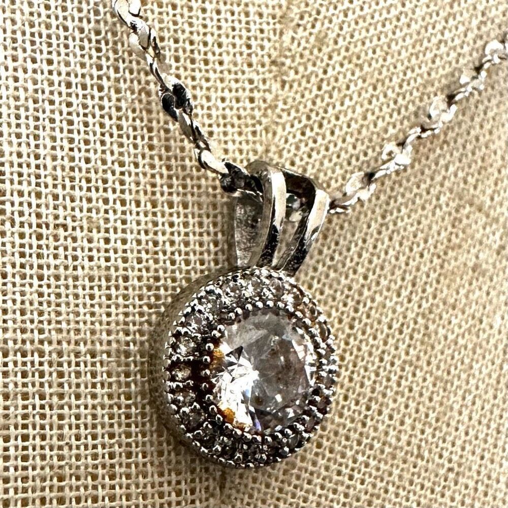 charter club halo rhinestone pendant necklace - Picture 3 of 8